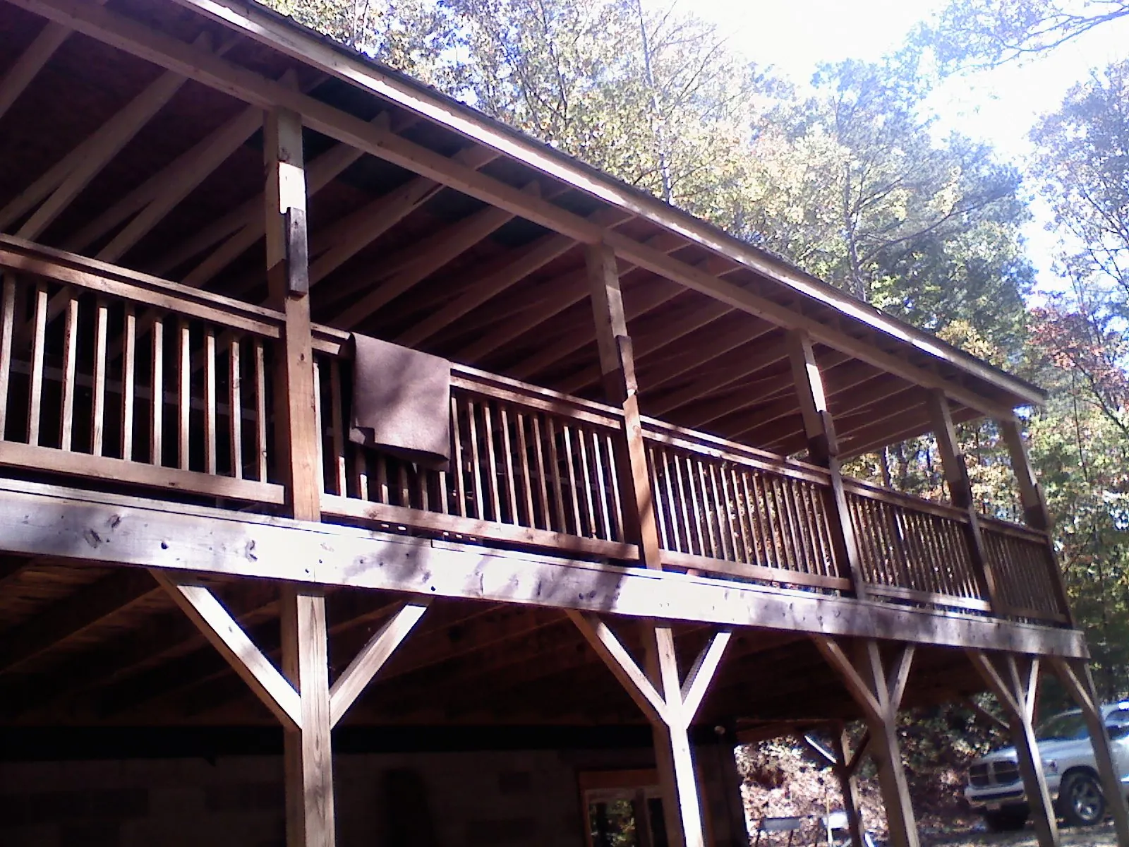 Timber framing under a new elevated porch and deck — Roof Leak Repair in Portersville by Roofing Brothers